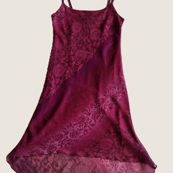 After Dark Floral Spaghetti Strap Midi Cocktail Dress, Red Burgundy Women's 10 - Picture 1 of 9